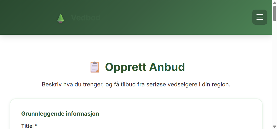 Anbudsskjema