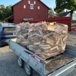 Tørr bjørkeved i 1000l sekker