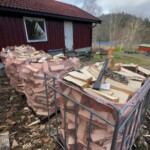 Tørr bjørkeved 60 liters og 1000 liters sekker